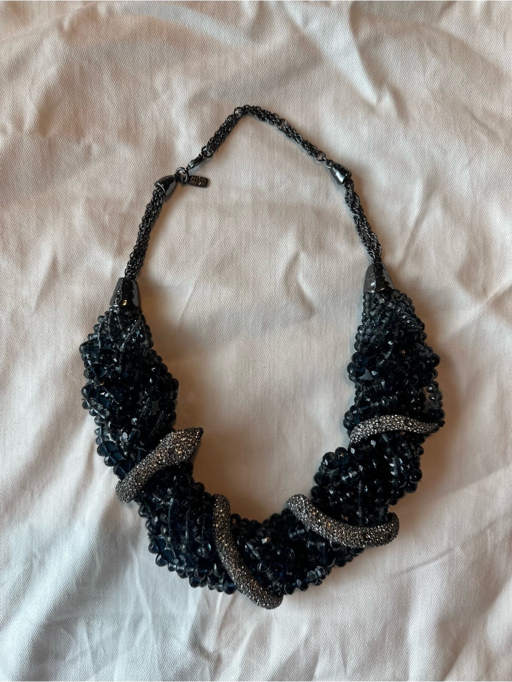 *RARE* Alexis Bittar Crystal Serpent Torsade Necklace